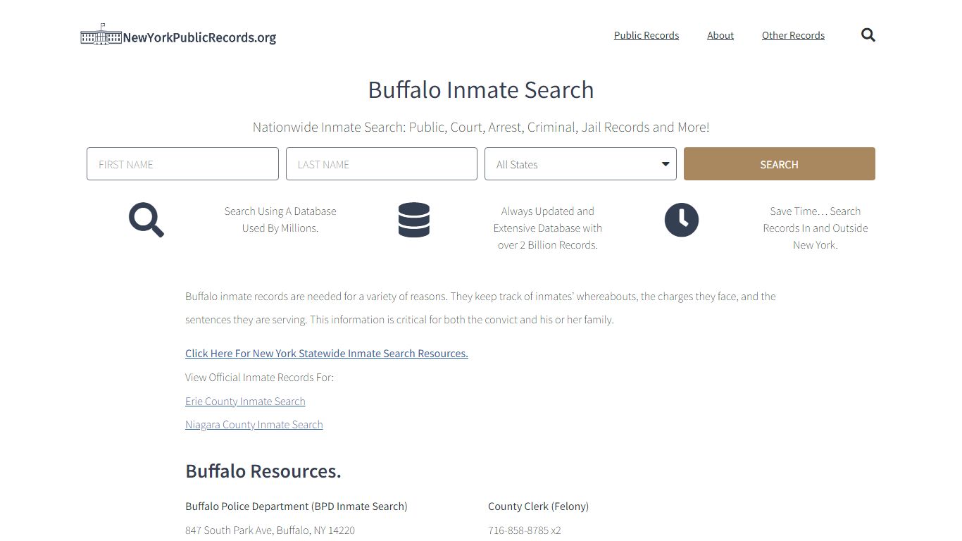 Buffalo Inmate Search - new york public records